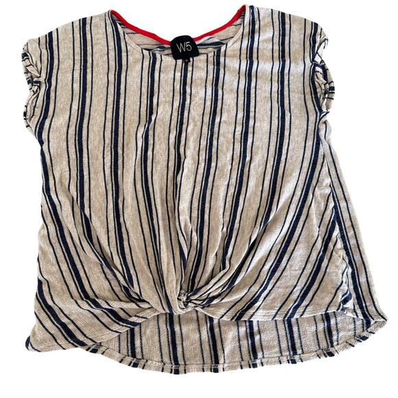 Anthropologie W5 Concepts Cream & Blue Striped Top - L - Picture 1 of 4